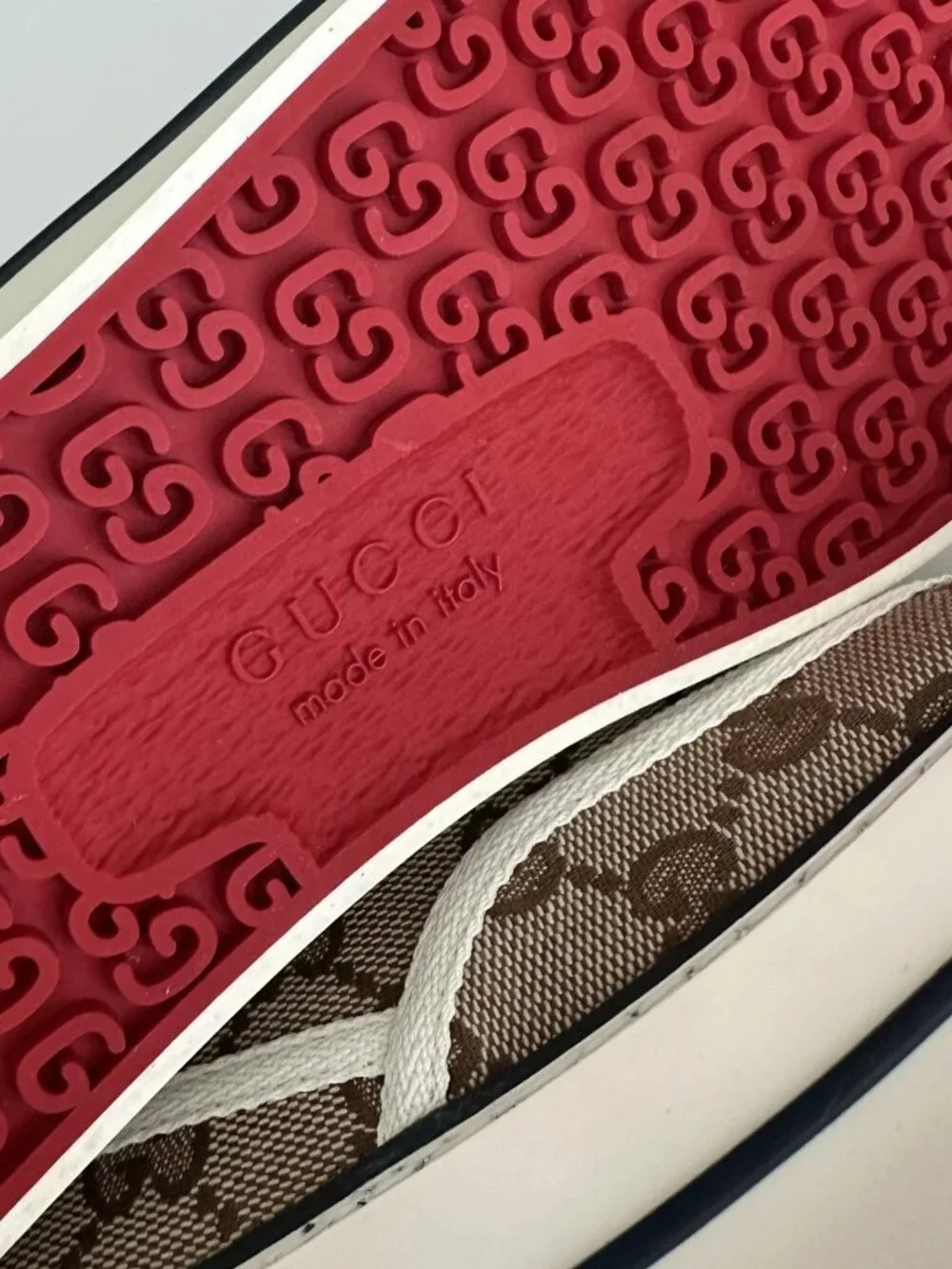 Women's GUCCI GG Logo Brown Canvas Tennis 1977 Platform Sneakers Size 37 - Picture 12 of 12